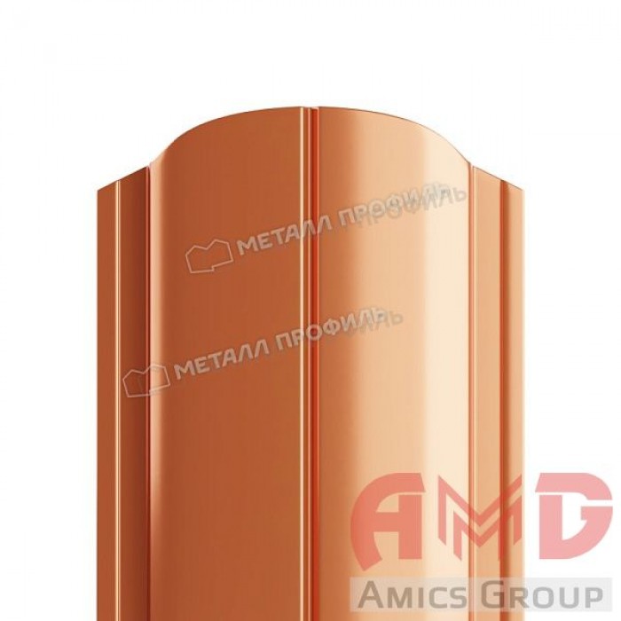 Штакетник металлический МП ELLIPSE 19х126 медный глянец АГНЕТА (AGNETA®) 0,50мм